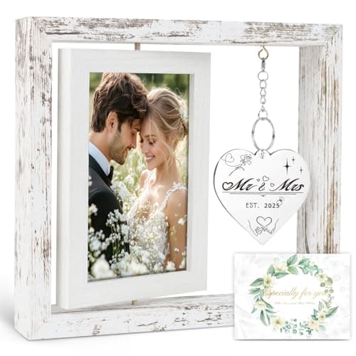 Personalized Mr & Mrs Rotating Floating Picture Frame 4x6 — 2025