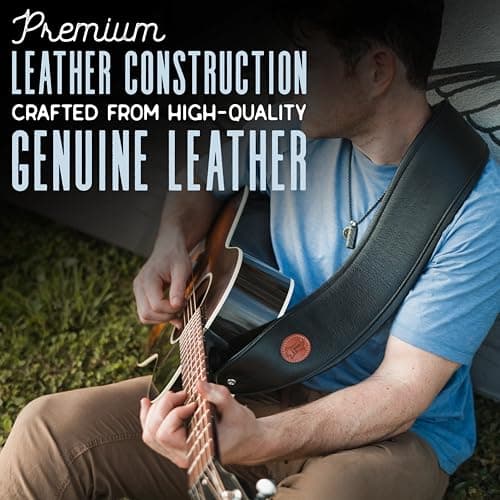 Levy's Leathers Signature Legacy 4.5" Black Garment Leather Guitar Strap