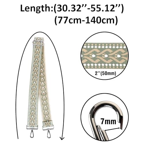 VersaKits Light Green Ethnic Jacquard Crossbody with Adjustable Shoulder Strap