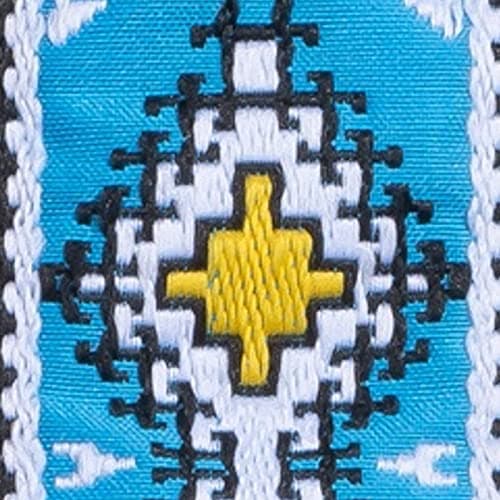 KLIQ Vintage Woven Guitar Strap for Acoustic & Electric Guitars — Navajo Sky Blue & Yellow