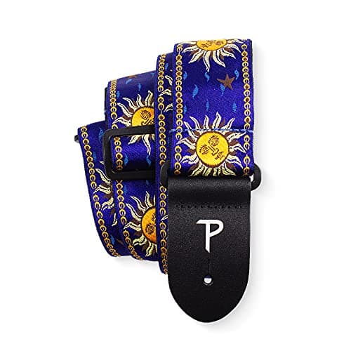 Perri’s Leathers Ltd. Jacquard Adjustable Guitar Strap - Made in Canada — Blue