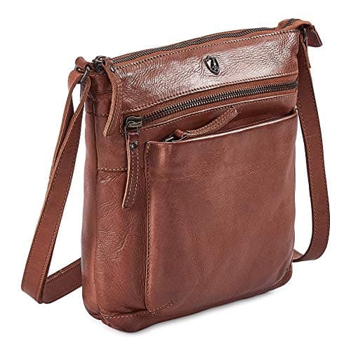 Vintage Real Leather Crossbody Bag for Women Travel Shoulder Purse Small