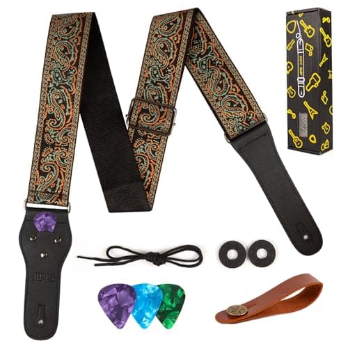 Jacquard Embroidered Cotton Guitar Straps for Acoustic Guitars with Real Leather Ends
| Real Leather Ends Jacquard Embroidered Cotton Guitar Straps for Acoustic Guitars
| Acoustic Guitars Premium Jacquard Embroidered Cotton Guitar Straps with Leathe 
