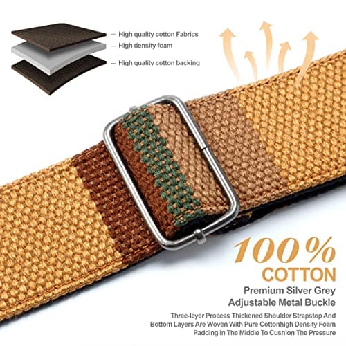 Nefelibata Guitar Strap with Pick Pocket - 2 Inch Thicker Woven Strap for Bass, Electric, and Acoustic Guitars