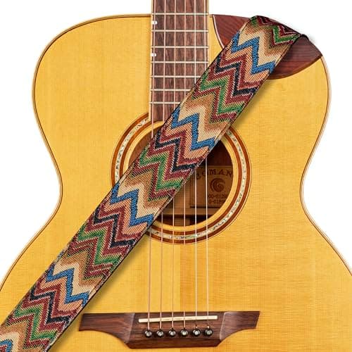 Amumu Chevron MultiColor Guitar Strap for Acoustic, Electric & Bass