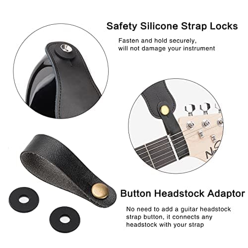 Bass & Guitar Strap with Pick Pocket & 2 Locks