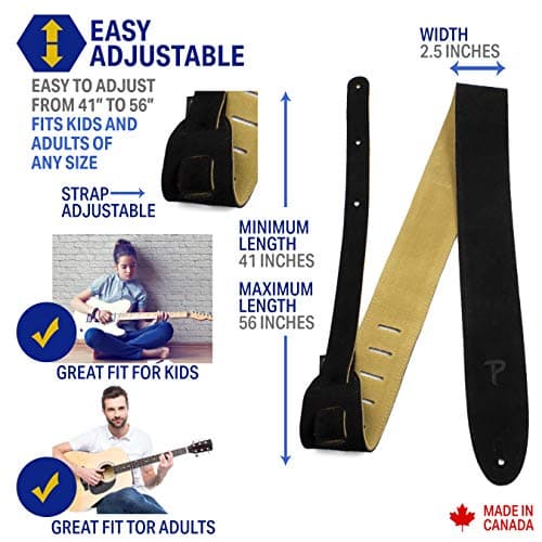Perri's Leather Soft Suede Adjustable Guitar Straps