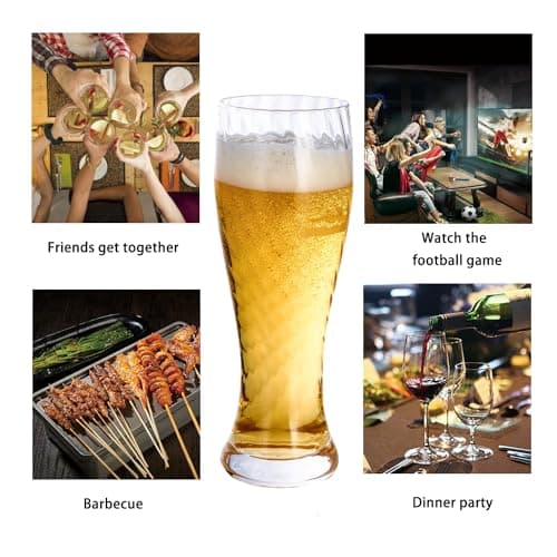 Pilsner Beer Glasses Set of 2, Great Gift Idea for Men