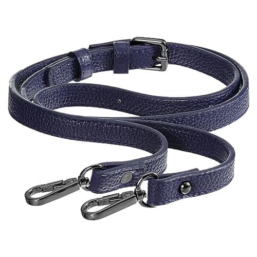 Uxcell Purse Strap, Grey, 41-51" Long, Adjustable Leather Crossbody Shoulder Strap — Blue