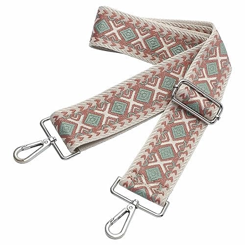 Nefelibata Adjustable 2 Purse Strap - Multi-Pattern Crossbody Replacement — Olive Embroidery