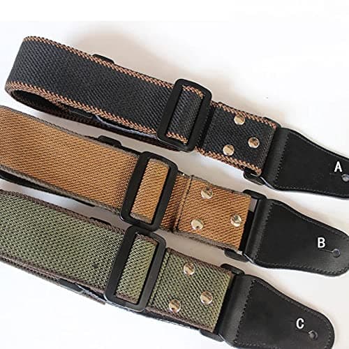 Black Pure Cotton Electric Guitar Strap Belt for Acoustic and Bass