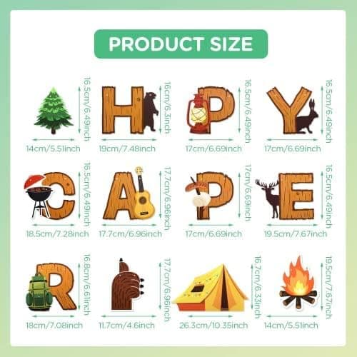 Happy Camper Banner for Campout Theme Party Supplies