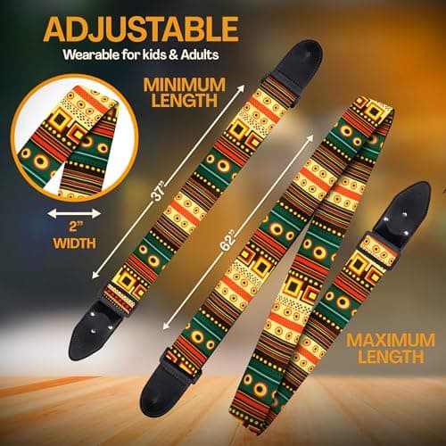 Van Gogh Sunflowers Guitar Strap Bundle with 2 Locks & Picks