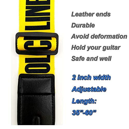 Yellow Police Line Acoustic & Electric Guitar Strap