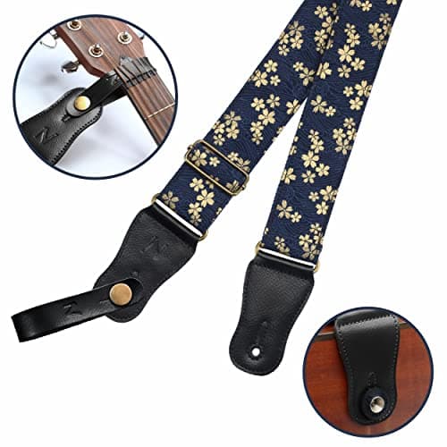 Cotton Guitar Strap for Acoustic Guitar and Ukulele with Accessories