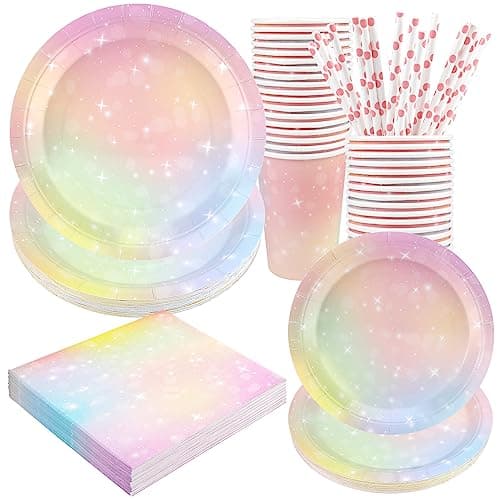 Camping Theme Party Supplies Set for 24 Guests — Pastel