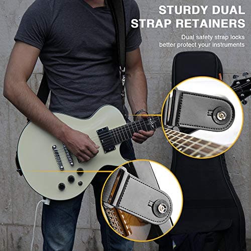 LEKATO Electric Guitar Bass Straps 3.5" Wide Padded Neoprene Pad Adjustable 45-55" with Locks