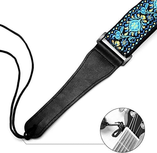 Jacquard Embroidered Cotton Guitar Strap for Bass, Electric & Acoustic Guitars