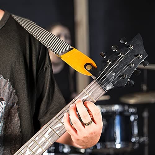 6 Pack Leather Headstock Button for Acoustic Guitar Straps Classic Style