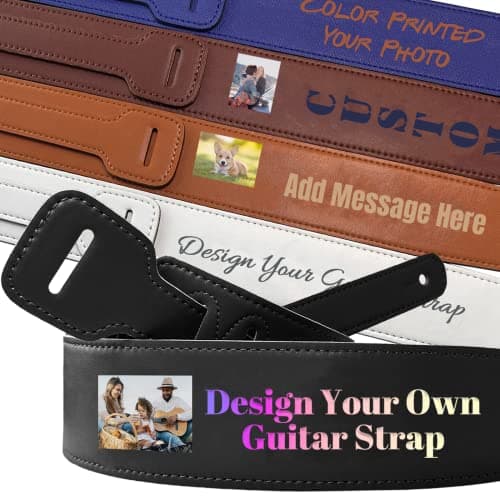 Custom Engraved Microfiber Guitar Strap for Men Adjustable Bass Strap Gifts — Printed Guitar Strap