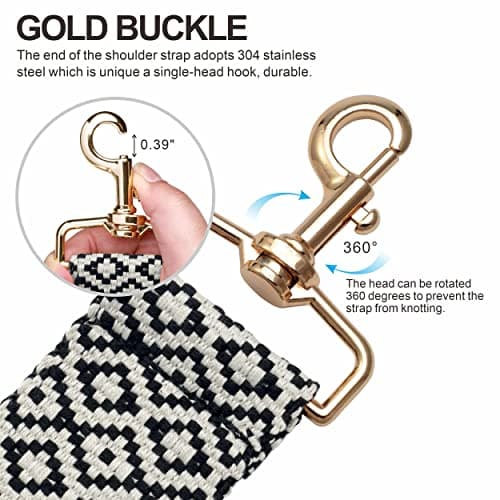 Retro Jacquard Embroidery Leather Purse Strap for Handbag