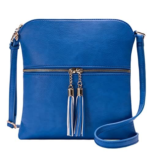 Solene Women's Lightweight Tassel Crossbody Purse, Perfect Daily and Travel Bag — Royal Blue
