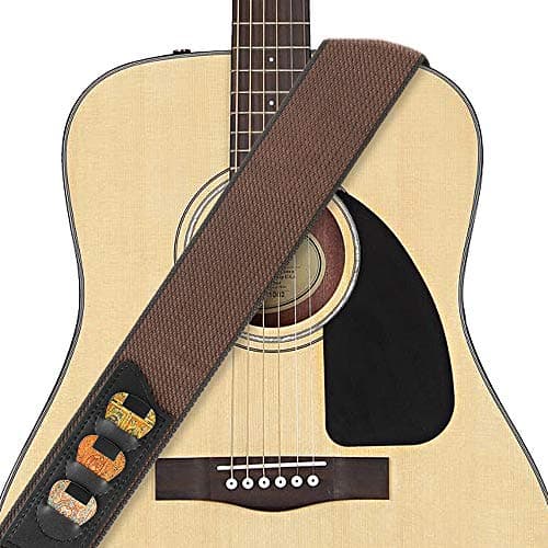 BestSounds Soft Cotton Guitar Straps, 3 Pick Holders, Bass, Electric & Acoustic