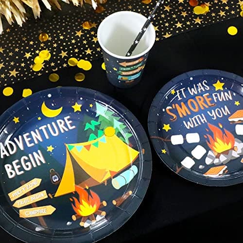 Camping Theme Party Supplies Set for 24 Guests