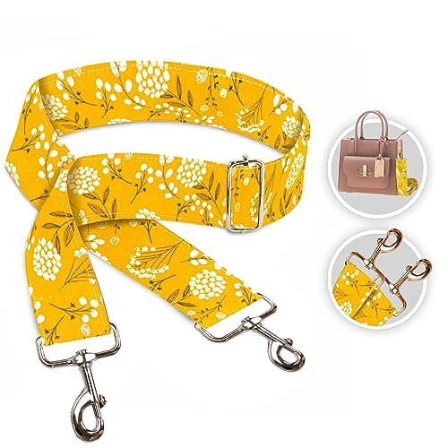 Art Tribute Wide Handbag Strap — Yellow Spring - Silver Hardware