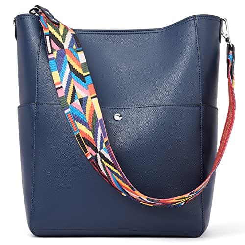 BROMEN Women's Leather Hobo Bag Designer Shoulder Purse — 2-navy