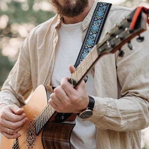 Adiya Jacquard Embroidery Weave Cotton Guitar Strap for Acoustic/Electric/Bass Guitar
| Adiya Adjustable Length Jacquard Embroidery Weave Cotton Guitar Strap 35.4"-60.2"
| Adiya 2" Jacquard Embroidery Weave Cotton Acoustic/Electric/Bass Guitar Strap