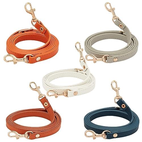 PandaHall 5 Color Cross Body Purse Strap, Adjustable Leather Handles with Platinum Buckles — 5 Color