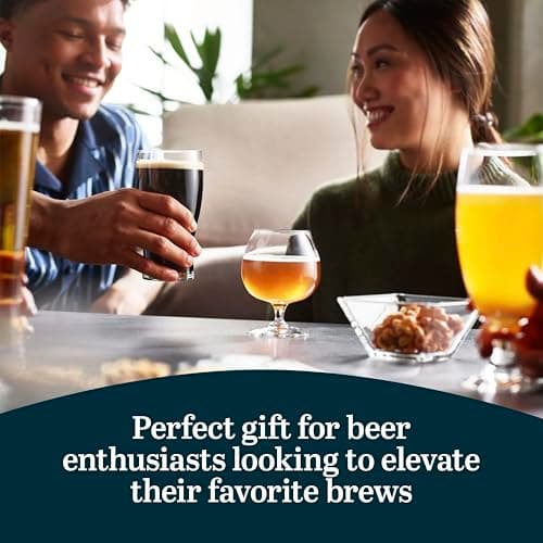Craft Beer Glasses Set of 6 for Pilsner, Stout, Lager, IPA & More