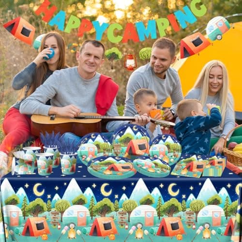 One Happy Camper Camping Birthday Party Decorations & Tableware for 20