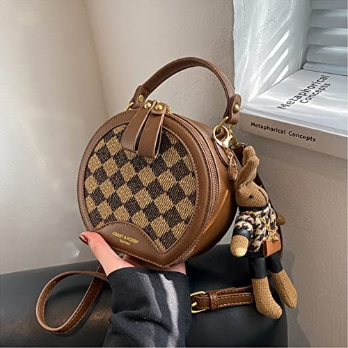 RTGGSEL Quilted Lattice Shoulder Bag for Women with Bunny Pendant