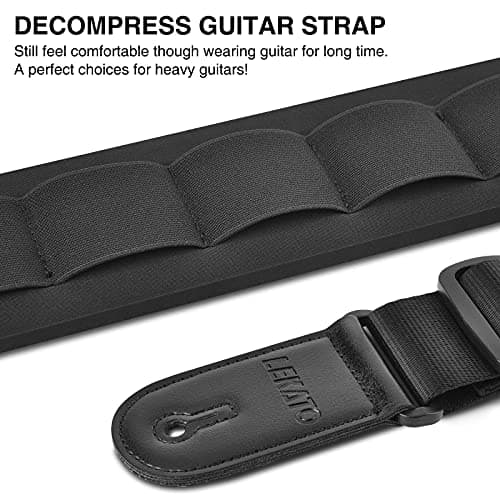 LEKATO Electric Guitar Strap with Sponge Pad Adjust 42" to 58"