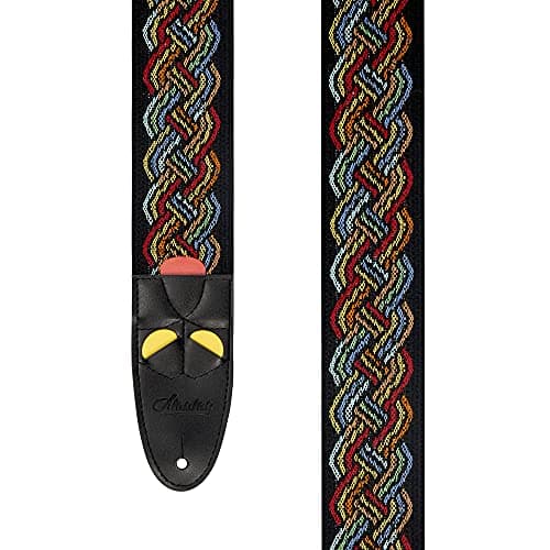 Amumu Red Flame Jacquard Guitar Strap for Acoustic, Electric & Bass — Celtic Knot