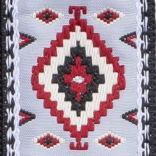 KLIQ Vintage Woven Guitar Strap for Acoustic & Electric Guitars — Diné Gray & Burgundy