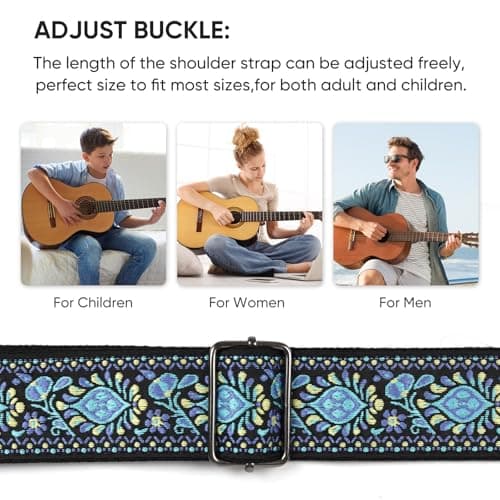 Adiya Jacquard Embroidery Weave Cotton Guitar Strap for Acoustic/Electric/Bass Guitar
| Adiya Adjustable Length Jacquard Embroidery Weave Cotton Guitar Strap 35.4"-60.2"
| Adiya 2" Jacquard Embroidery Weave Cotton Acoustic/Electric/Bass Guitar Strap