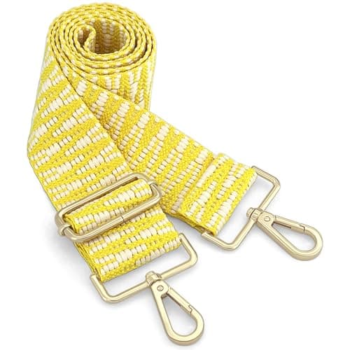 GIINJKGO Purse & Crossbody Guitar Strap Replacement — Yellow Woven