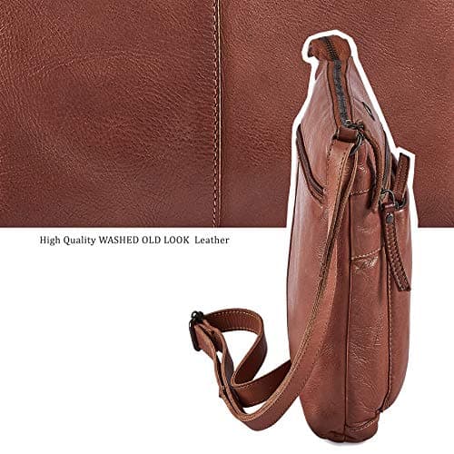 Vintage Real Leather Crossbody Bag for Women Travel Shoulder Purse Small