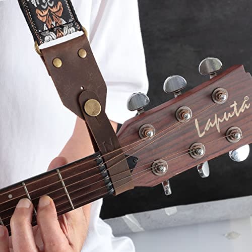 Nefelibata Guitar Strap Lock, Leather Button for Acoustic, Ukulele & Mandolin