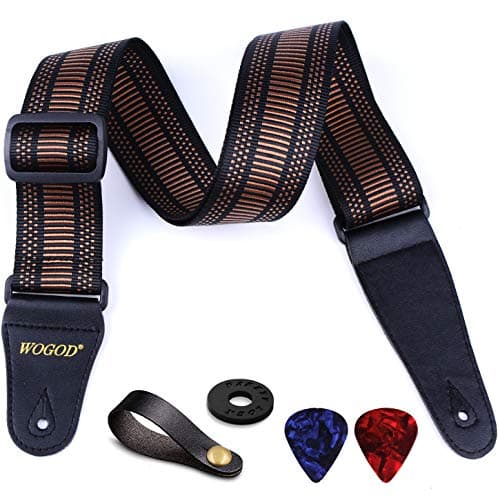 Coffee-Colored Nylon Bass Guitar Strap