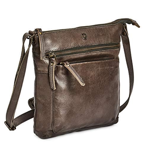 Vintage Real Leather Crossbody Bag for Women Travel Shoulder Purse Small — Taupe Washed Vintage