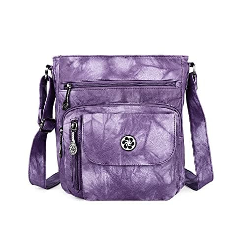 Angel Kiss Vegan Leather Crossbody Bag for Women Adjustible Strap — #18l.purple