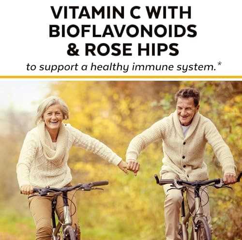 Viva Naturals Non-GMO Vitamin C 1000mg with Bioflavonoids & Rose HIPS, 250 Capsules