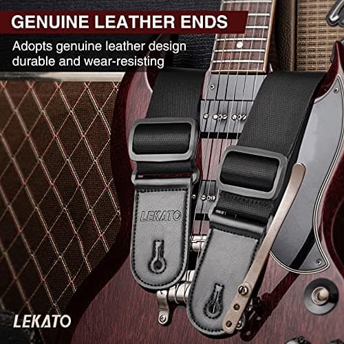 LEKATO Electric Guitar Strap with Sponge Pad Adjust 42" to 58"