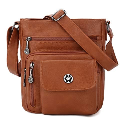 Angel Kiss Vegan Leather Crossbody Bag for Women Adjustible Strap — 36brown