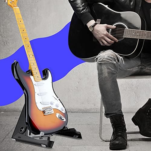 Travel Guitar Stand, Foldable Lightweight A Frame Floor Stand for Bass, Cello, Mandolin, Banjo, Ukulele