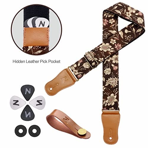 Nefelibata Premium Cotton Guitar Strap with Headstock Adapter